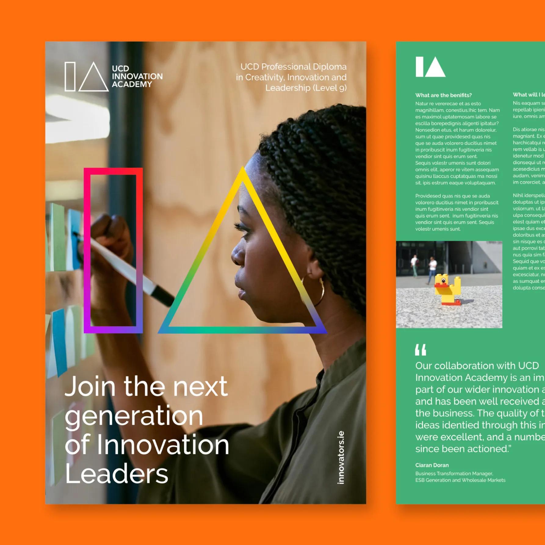 UCD IA editorial with the title 'join the next generation of Innovation Leaders'