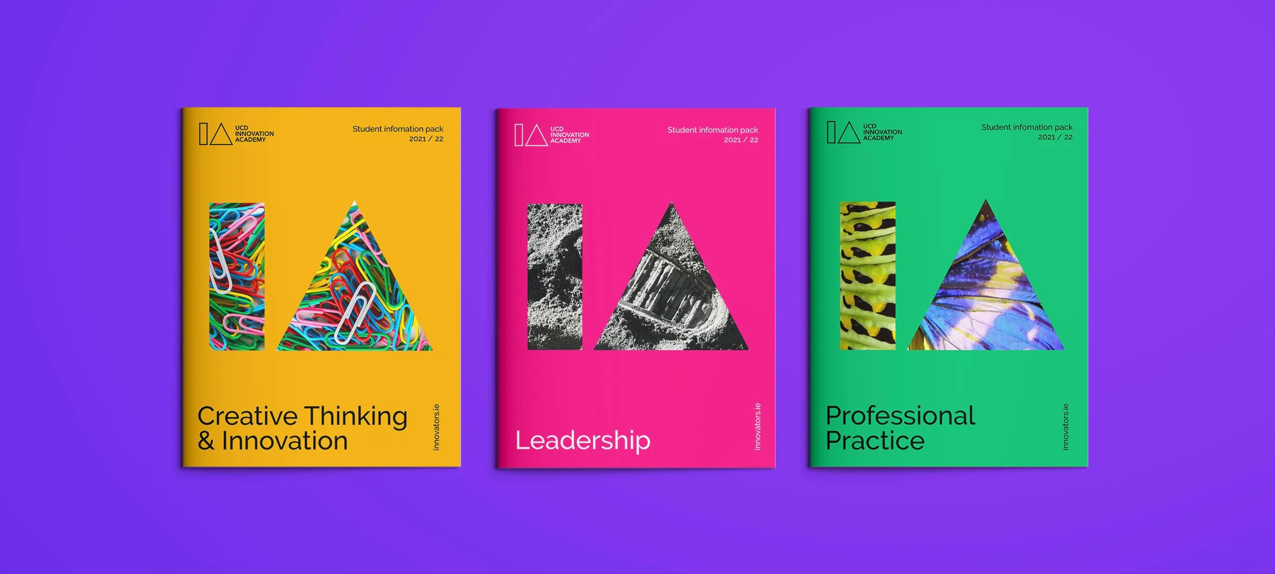 Three magazines cover for UCD IA