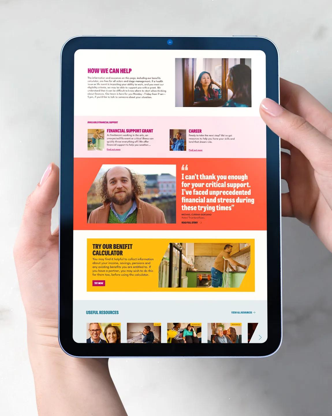 Actors trust ipad mockup