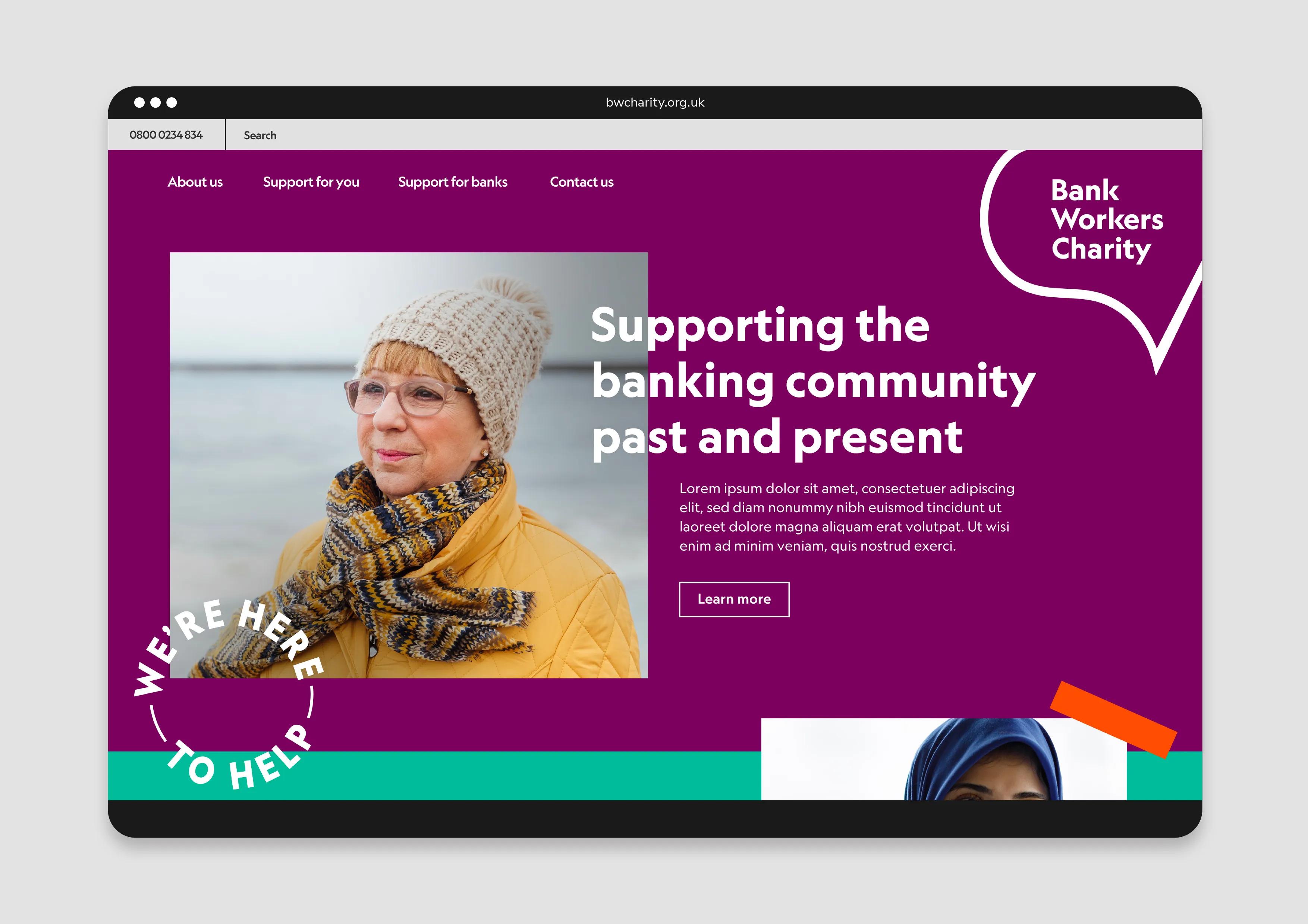 Homepage of the website