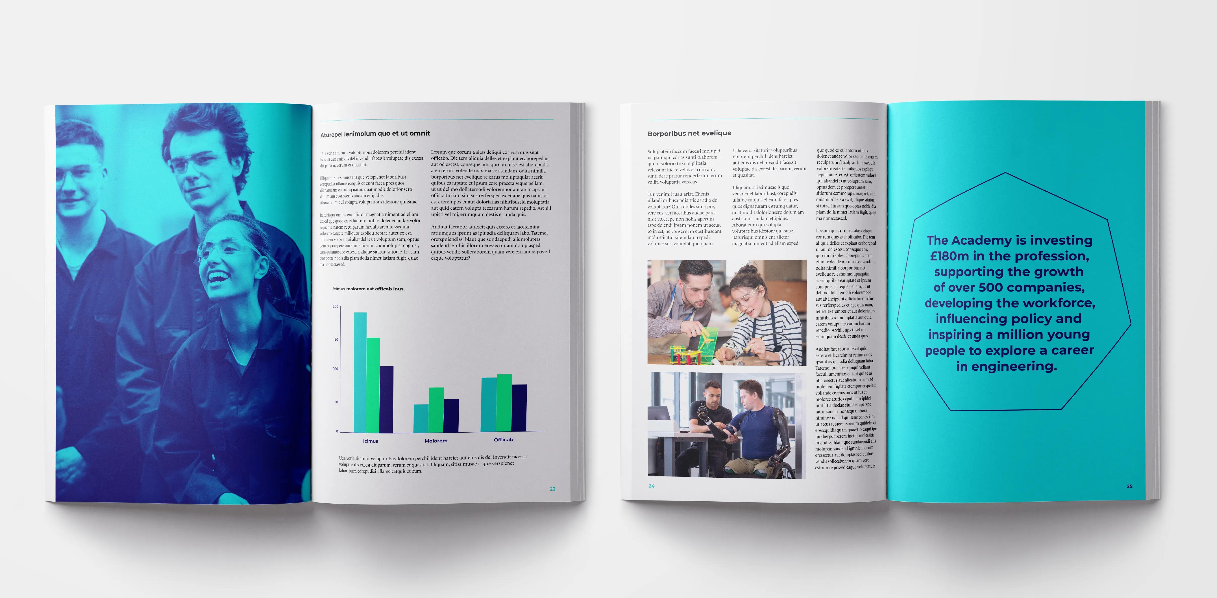 Two editorial spreads