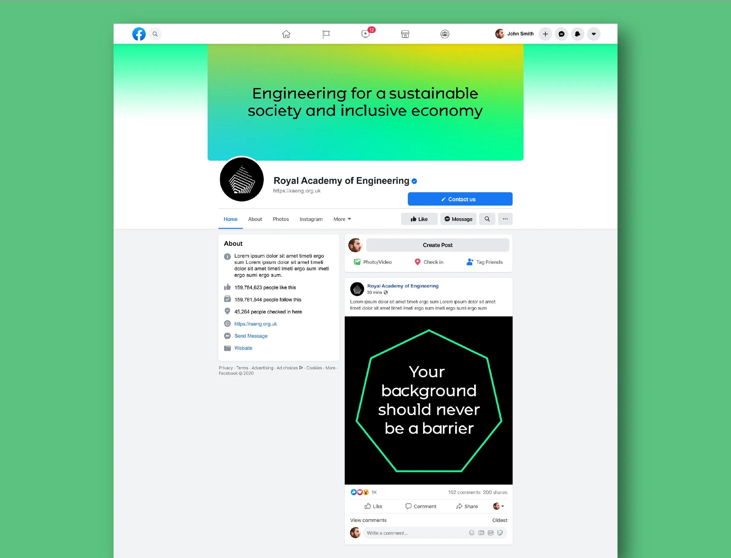 Facebook banner and profile