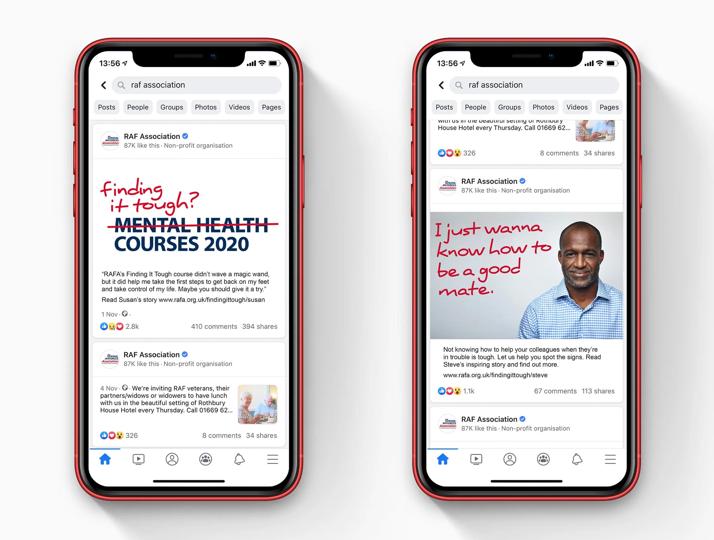 social media posts displayed on a phone