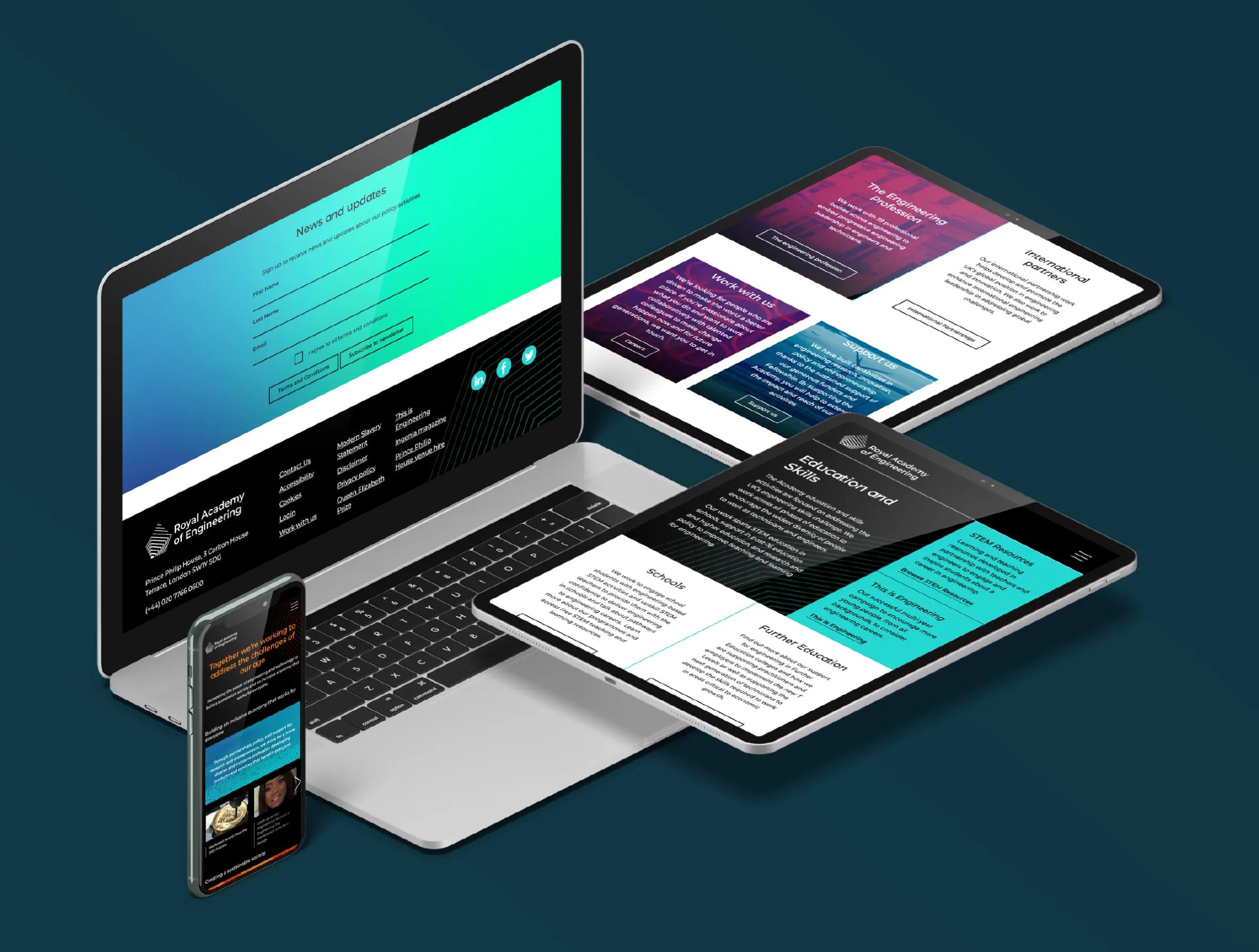 Website on a variation of devices
