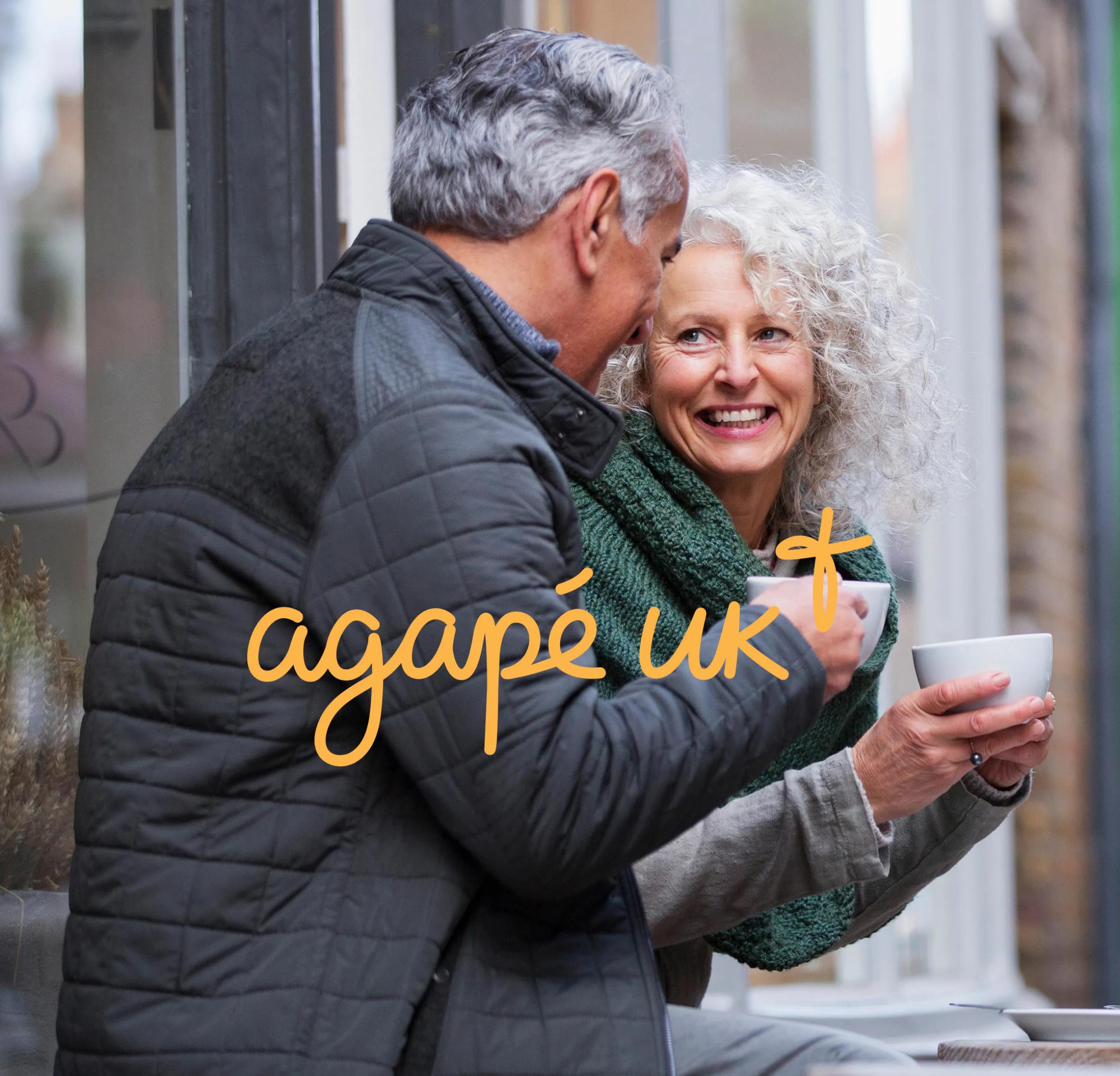 An older couple having a coffee