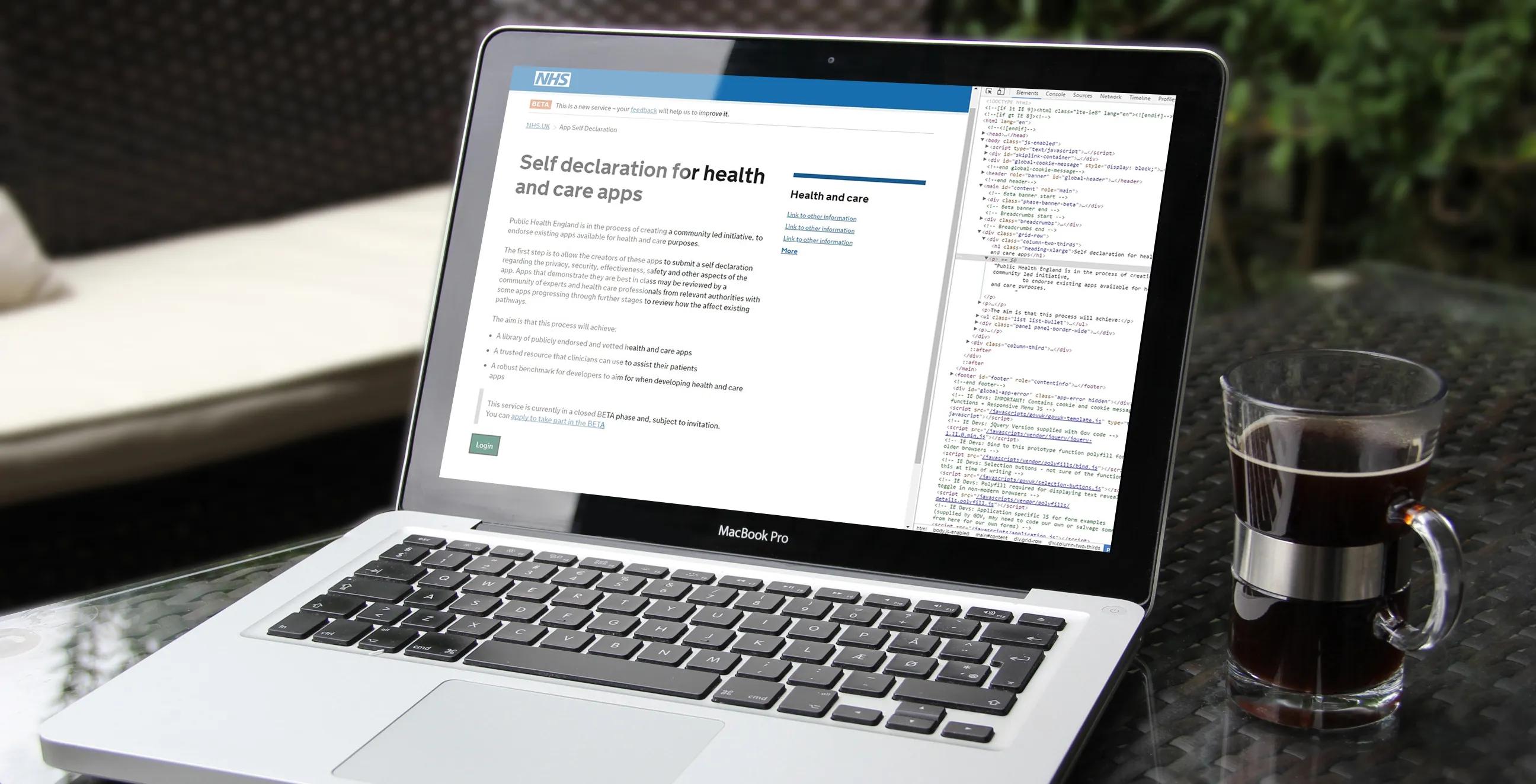 Website shown on the laptop 