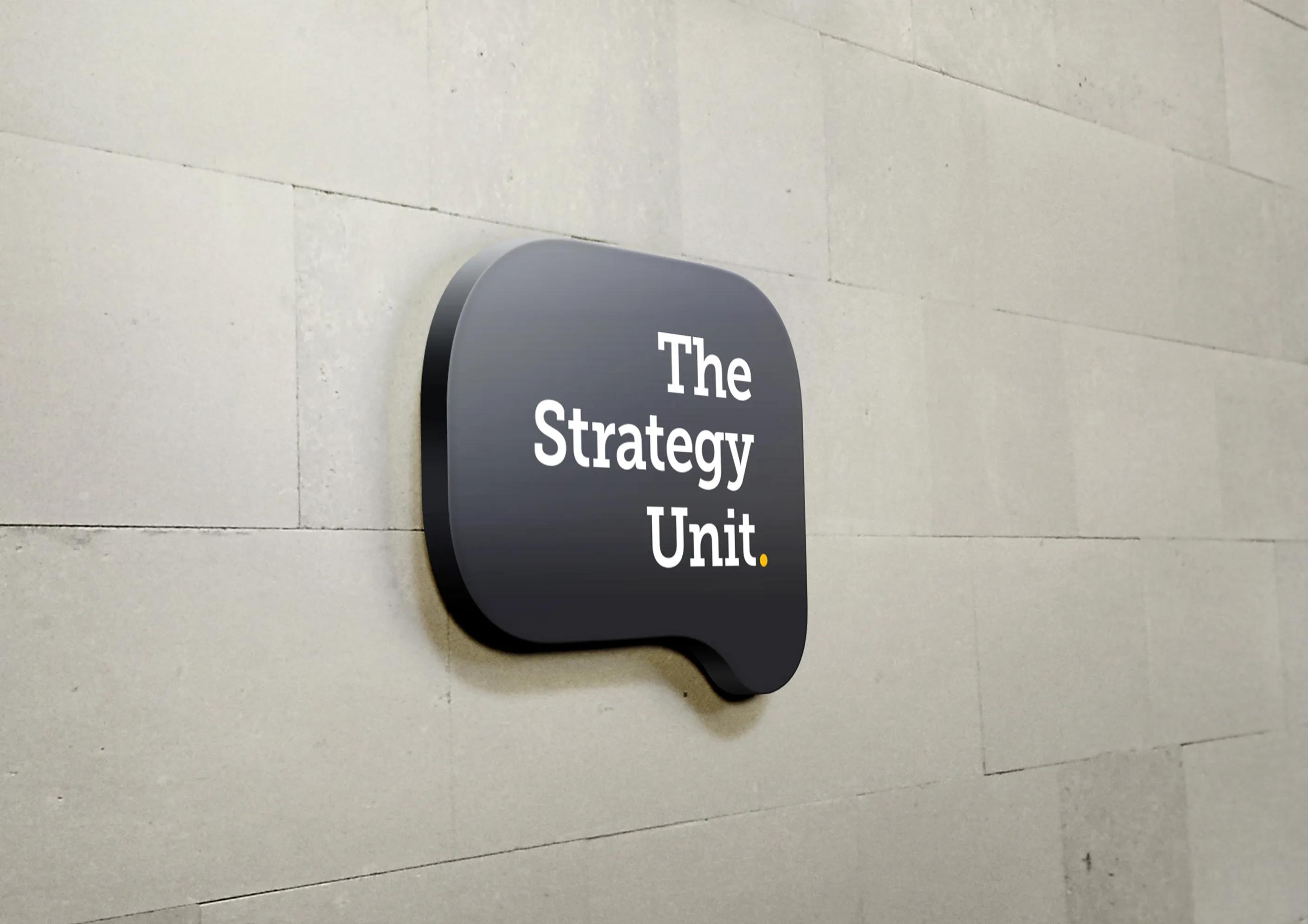 3D logo displayed on the wall