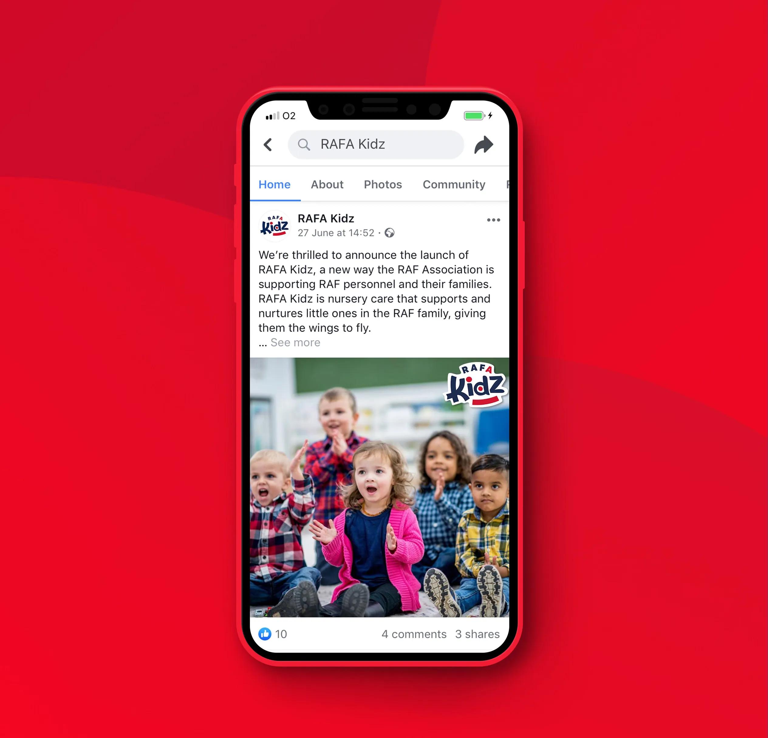 Social media post on mobile phone