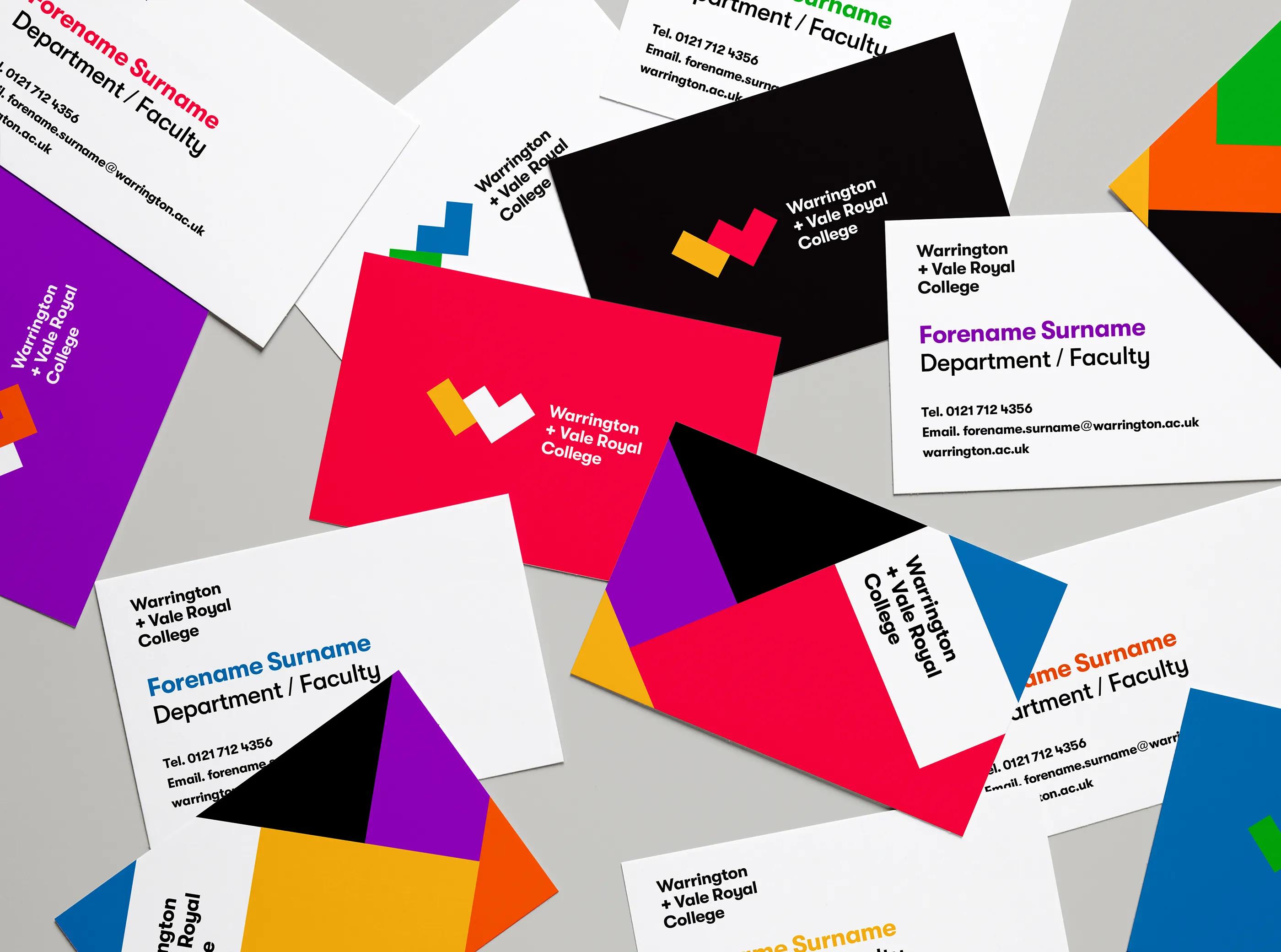 set of business cards