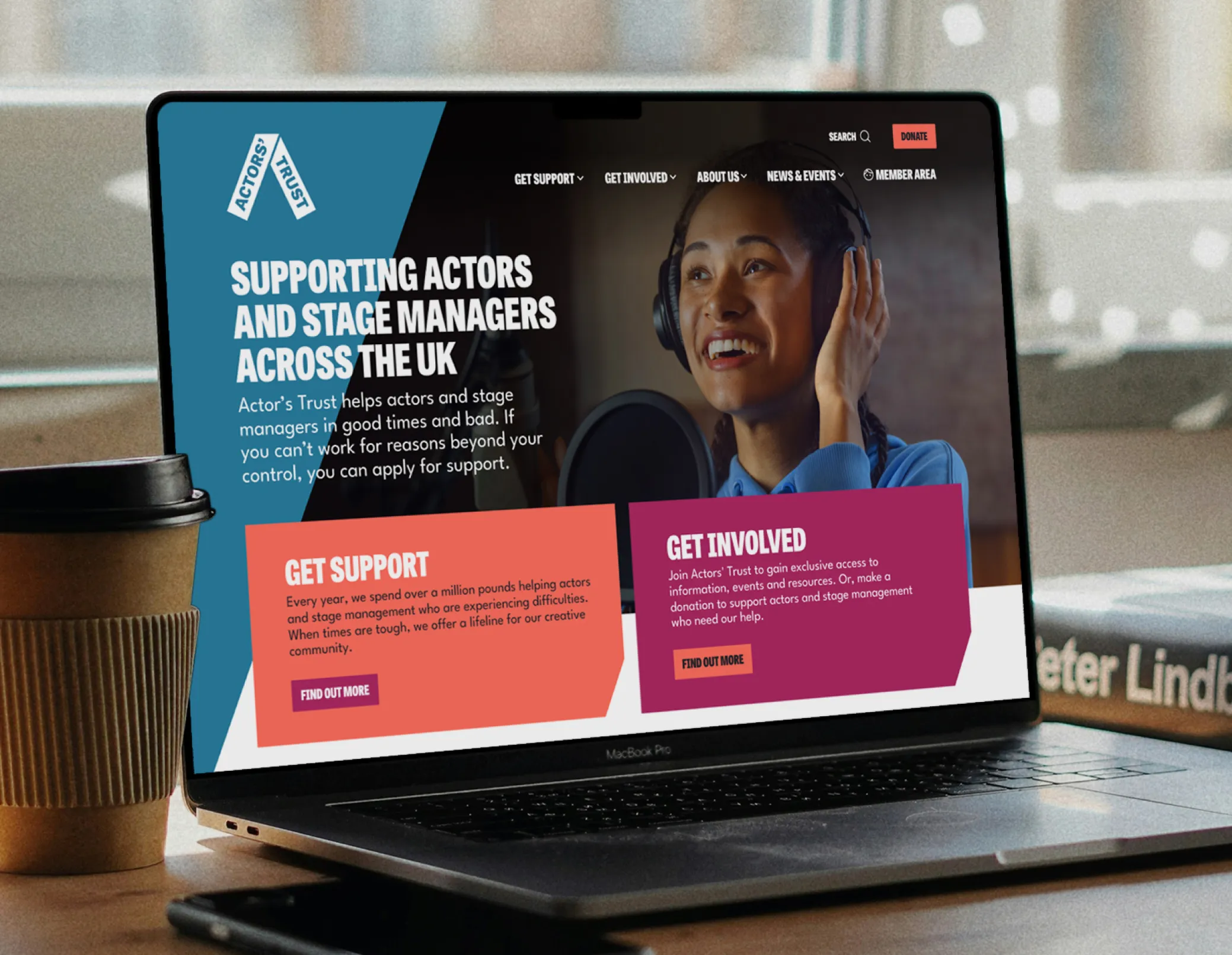 actors' trust website shown on a laptop