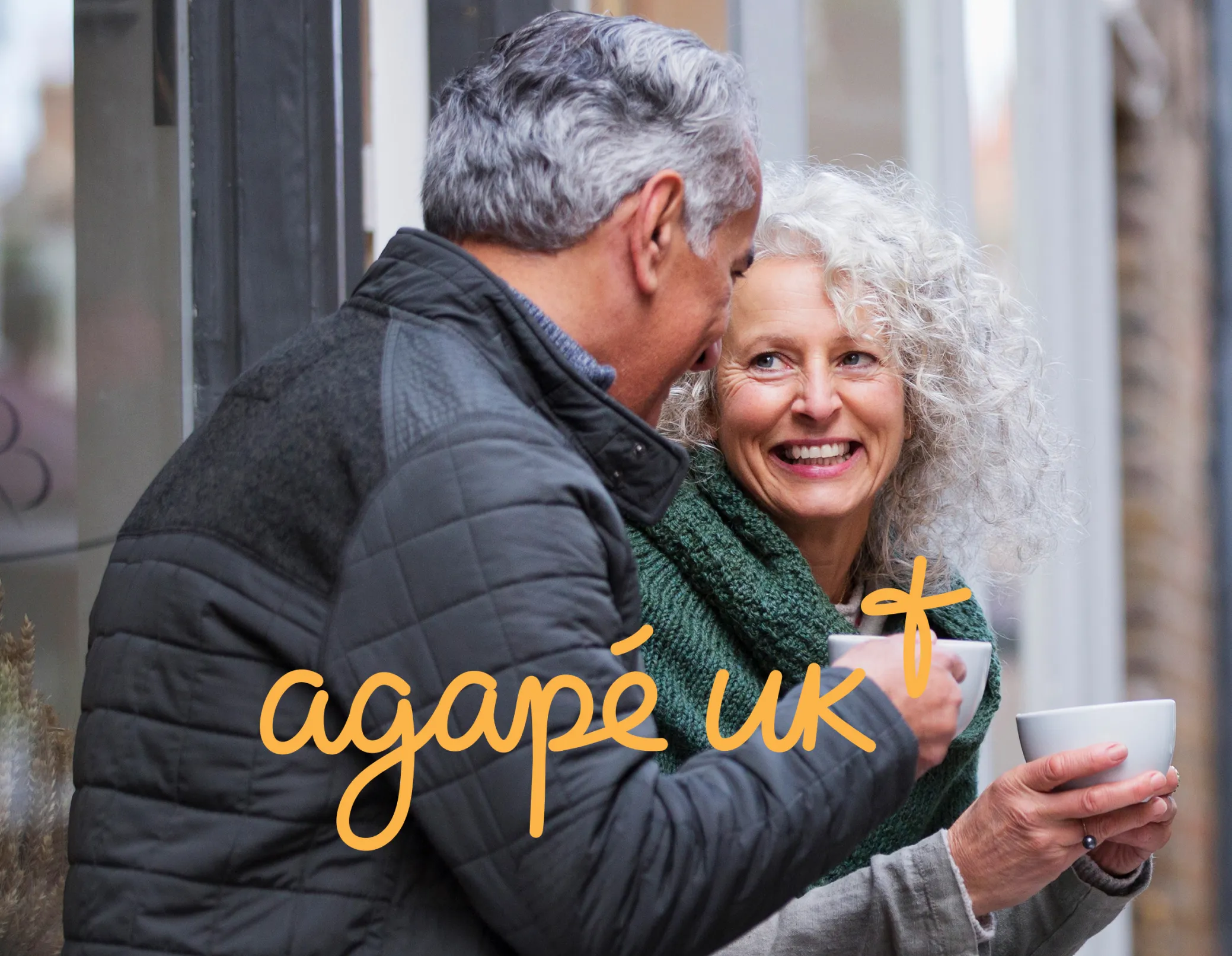agape uk logo displayed with a couple smiling
