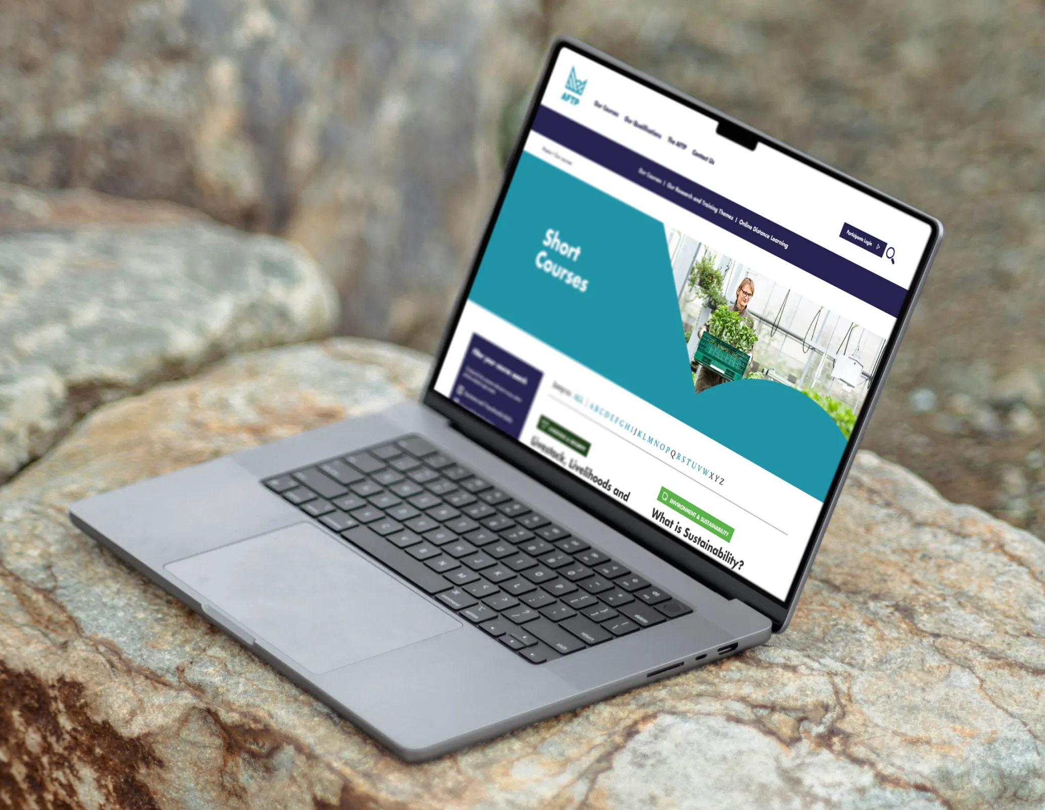 AFTP mockup  of website on a computer
