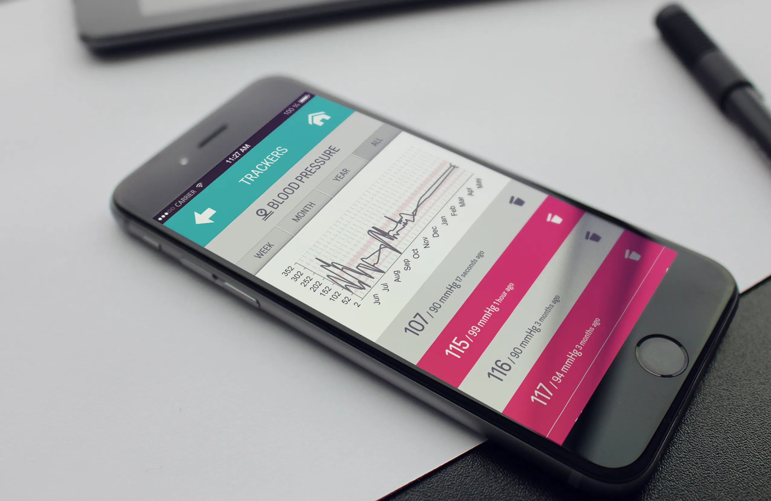 Healthtouch app shown on an iphone